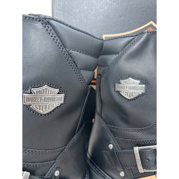 Harley Davidson Men Booker Boots Black Leather Motorcycle Boots Size 13 - Picture 13 of 16